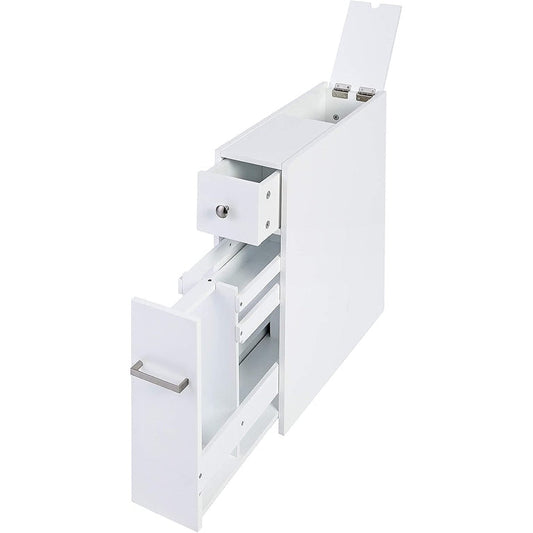 Meuble de rangement de salle de bain Spirich Home Slim, porte-papier toilette sur pied, tiroir coulissant pour meuble de salle de bain