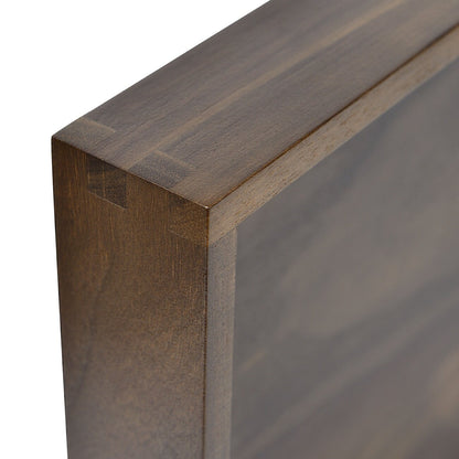 Plateau de service carré KINWELL en bois de noyer noir, style ottoman, avec poignées