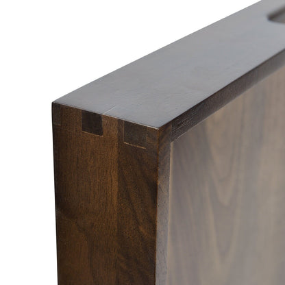 Plateau de service carré KINWELL en bois de noyer noir, style ottoman, avec poignées