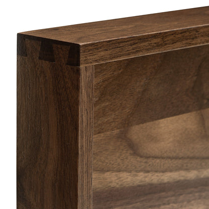 Plateau de service carré KINWELL en bois de noyer noir, style ottoman, avec poignées