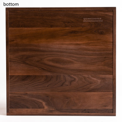 Plateau de service carré KINWELL en bois de noyer noir, style ottoman, avec poignées