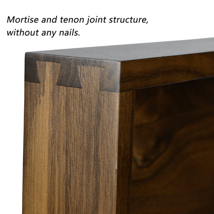 Plateau de service carré KINWELL en bois de noyer noir, style ottoman, avec poignées