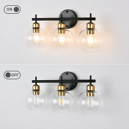 Applique murale moderne Starsky à 4 lumières avec variateur et abat-jour en verre globe