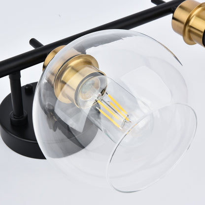 Applique murale moderne Starsky à 4 lumières avec variateur et abat-jour en verre globe