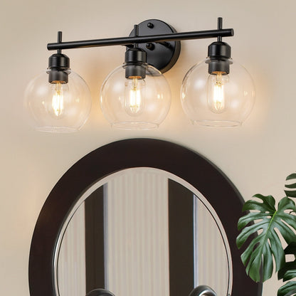 Applique murale moderne Starsky à 4 lumières avec variateur et abat-jour en verre globe