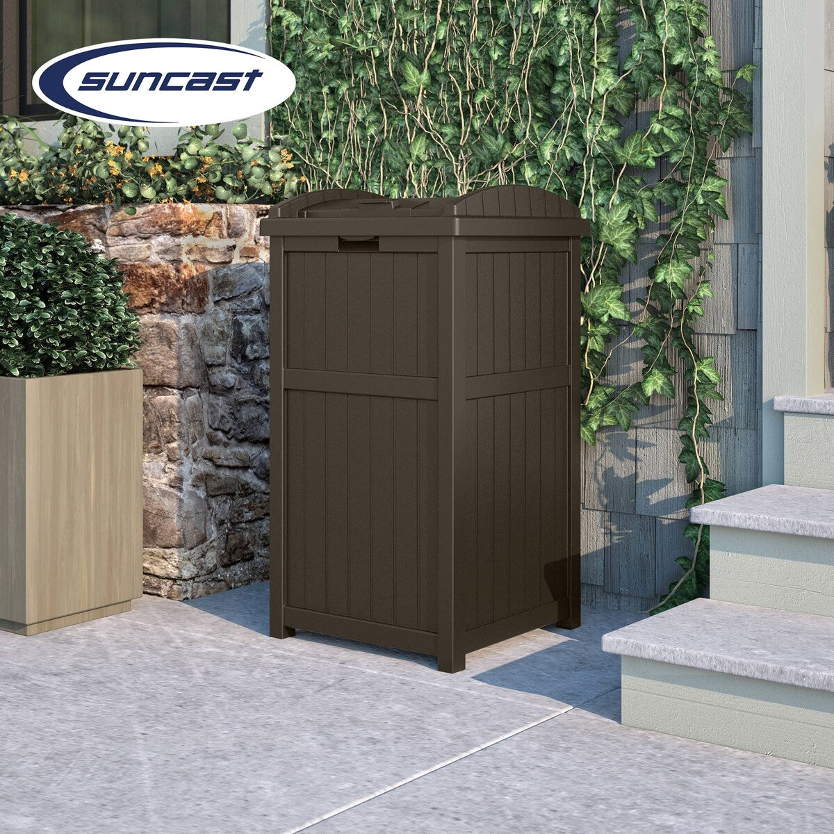 Poubelles Suncast Hideaway de 30 gallons pour l'extérieur et le cyberespace