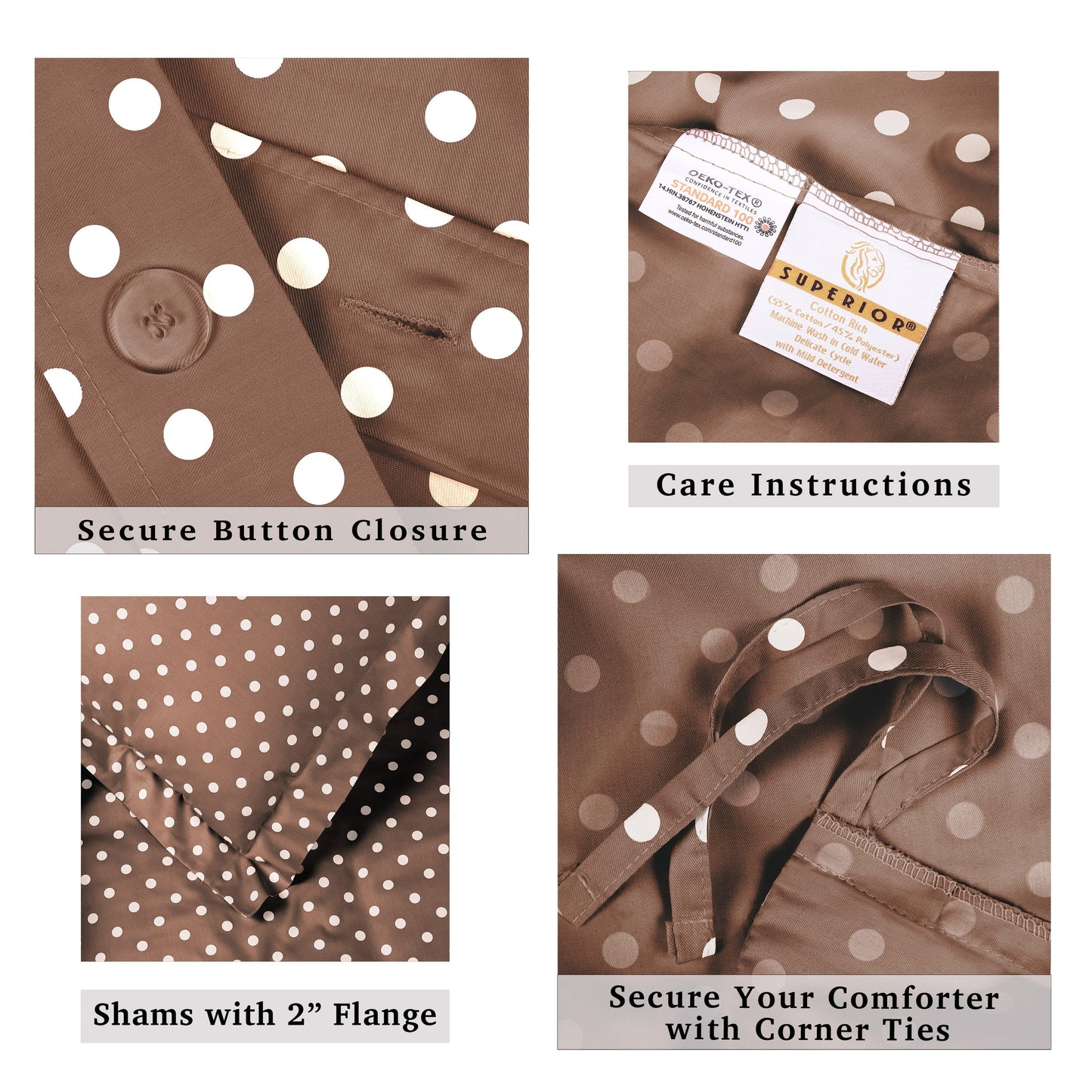 Housse de couette en coton mélangé à pois, 600 fils/cm², qualité supérieure