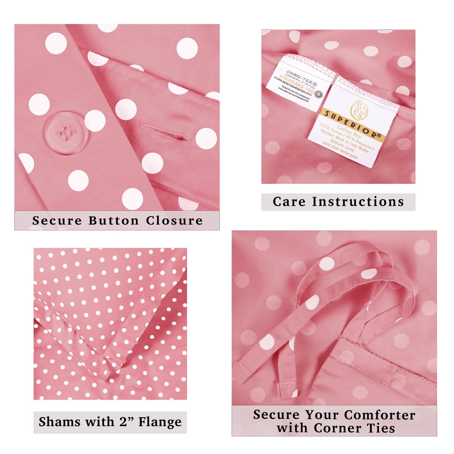 Housse de couette en coton mélangé à pois, 600 fils/cm², qualité supérieure