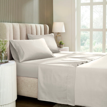 Ensemble de draps-housses en mélange de coton de qualité supérieure, 1200 fils/cm², à poches profondes.