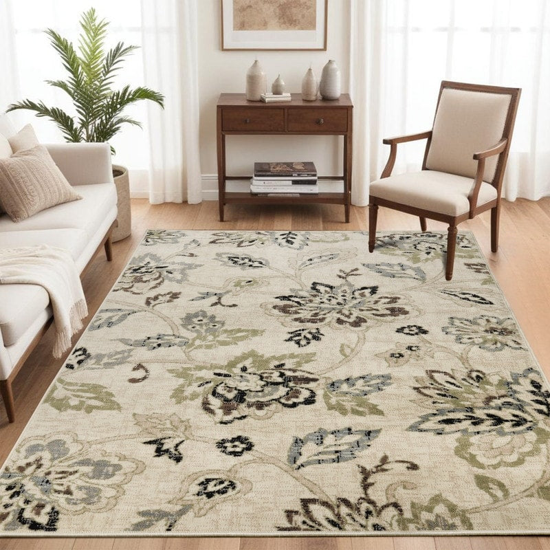 Tapis d'intérieur de style jacobéen à motifs floraux de qualité supérieure
