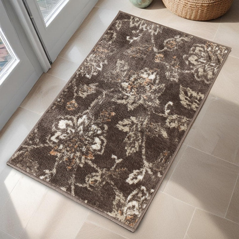 Tapis d'intérieur de style jacobéen à motifs floraux de qualité supérieure