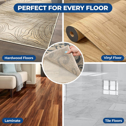 Sous-tapis d'intérieur réversible antidérapant en mousse et maille Superior Rio - Crème