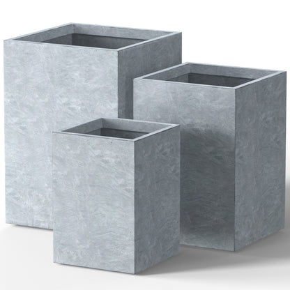 Jardinières rectangulaires en béton de grande taille / Grandes jardinières d'intérieur et d'extérieur