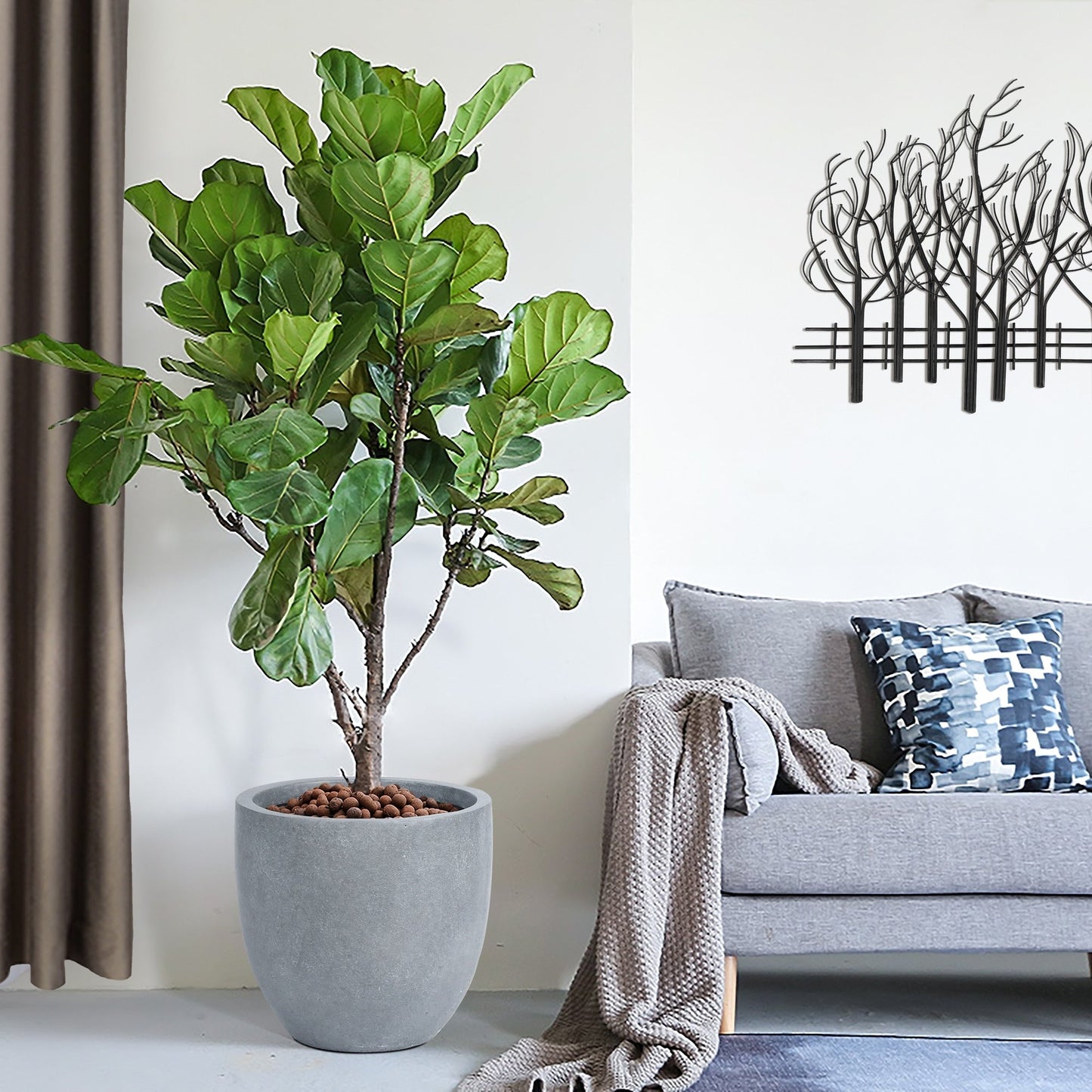 Pot de fleurs conique rond en oxyde de magnésium (MgO), pour intérieur et extérieur