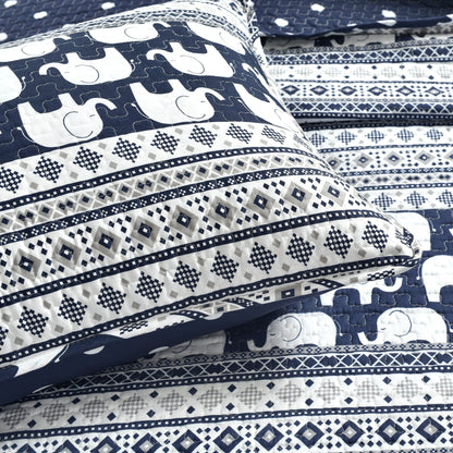 Ensemble de courtepointe 5 pièces Taylor &amp; Olive Ever-Tru à rayures éléphant