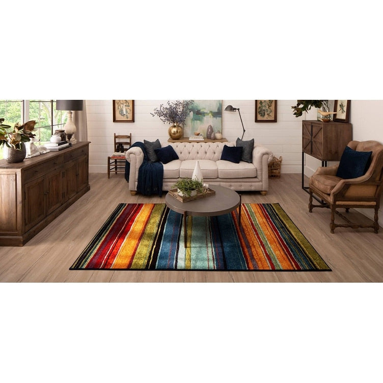 Tapis de style bohème à rayures multicolores Sultan de la collection Curated Nomad