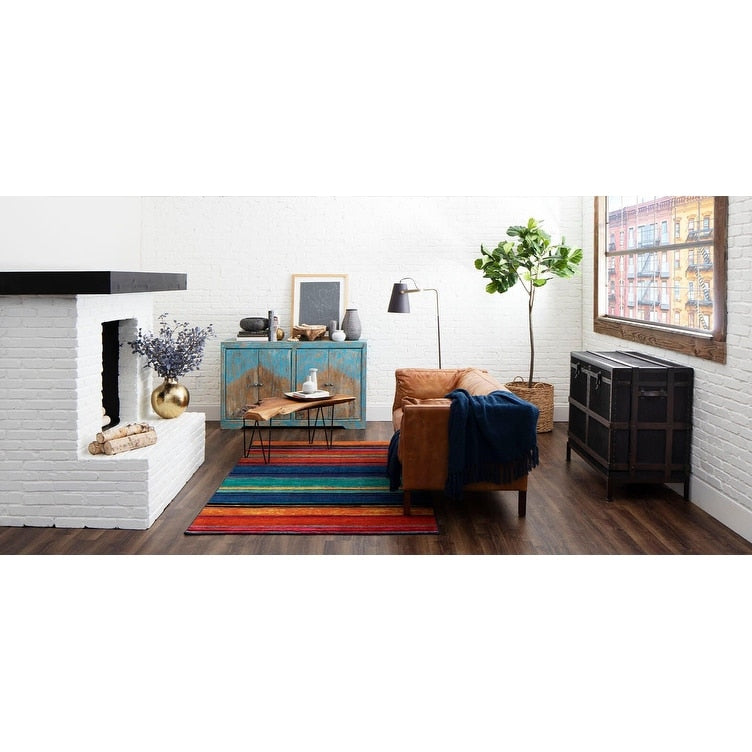 Tapis de style bohème à rayures multicolores Sultan de la collection Curated Nomad