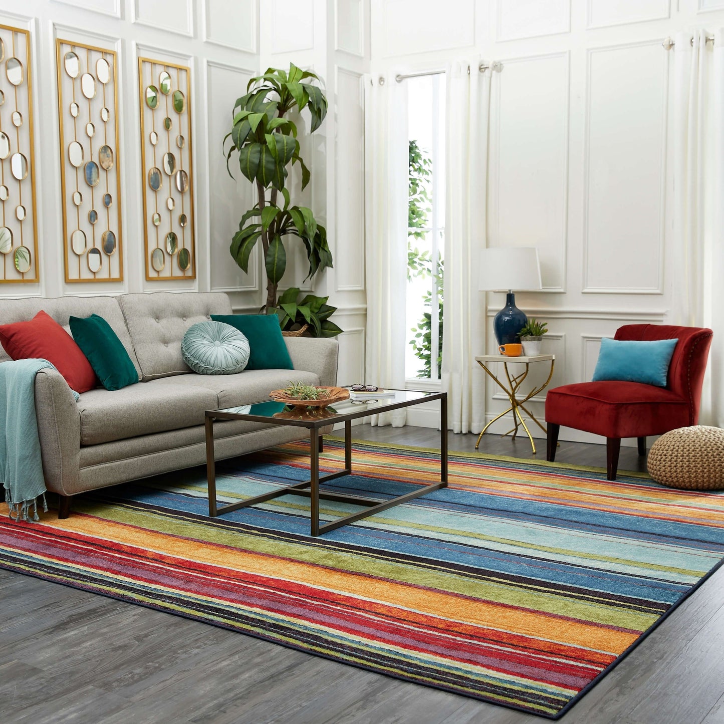 Tapis de style bohème à rayures multicolores Sultan de la collection Curated Nomad