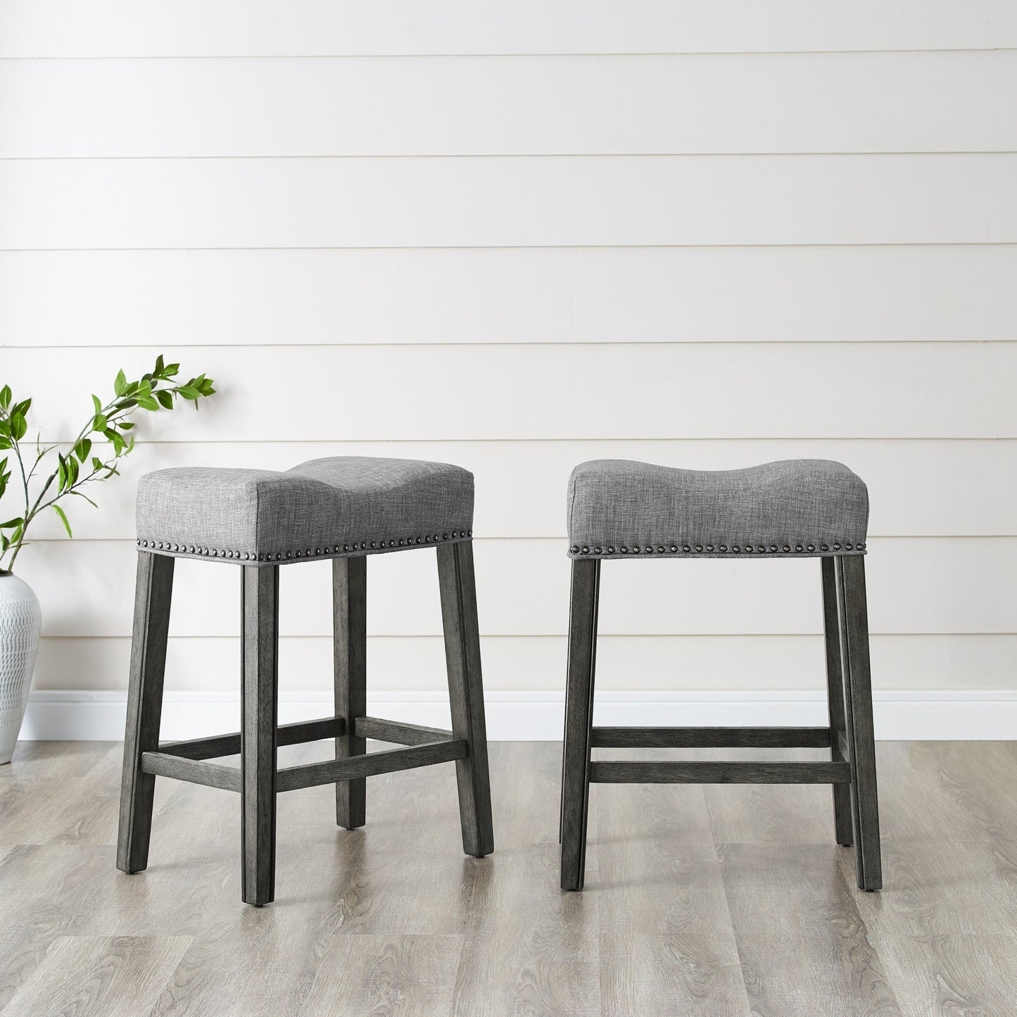 Tabourets de comptoir sans dossier à assise en selle Gray Barn Barish (lot de 2)
