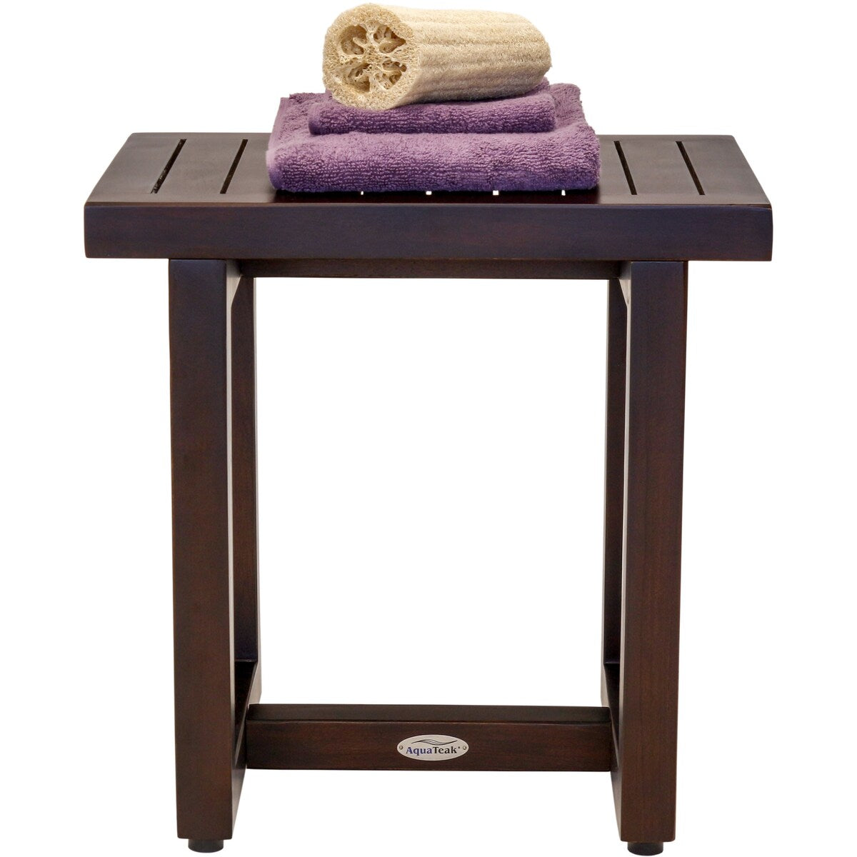 Banc de douche original en teck pour spa