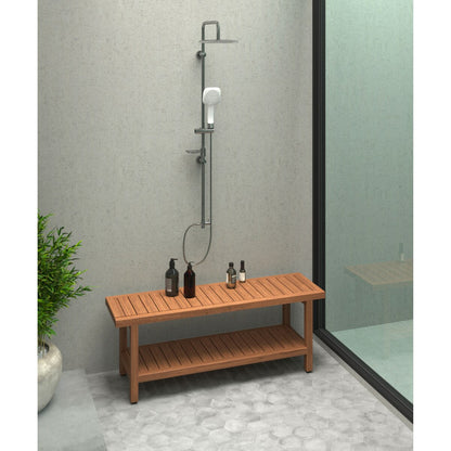 Banc de douche original en teck pour spa