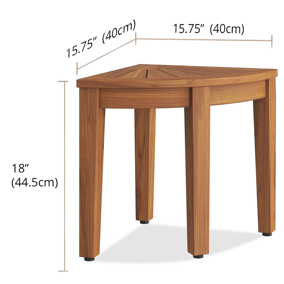 Banc de douche d'angle original Kai en teck