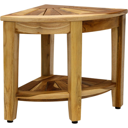 Banc de douche d'angle original Kai en teck