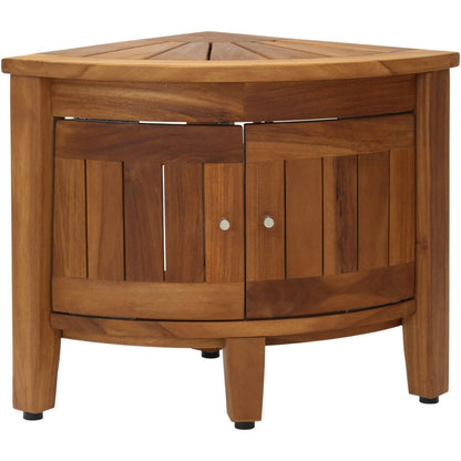 Banc de douche d'angle original Kai en teck