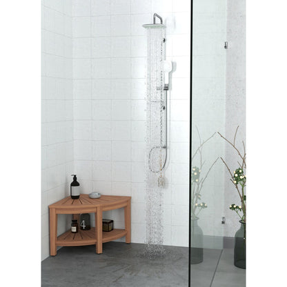 Banc de douche d'angle original Kai en teck