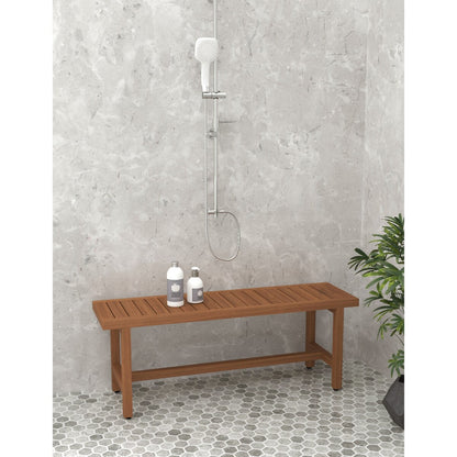 Banc de douche original en teck pour spa