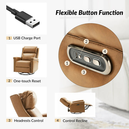Ensemble de 2 fauteuils inclinables électriques pivotants et à bascule traditionnels Tobias par HULALA HOME