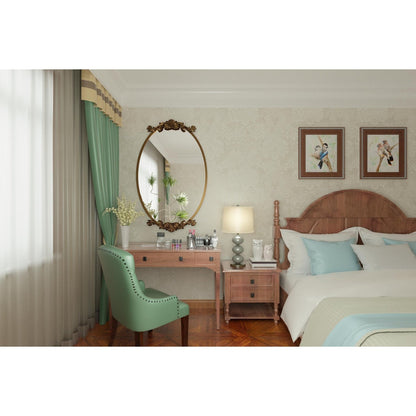 Miroir mural ovale vintage baroque orné