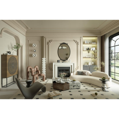 Miroir mural ovale vintage baroque orné