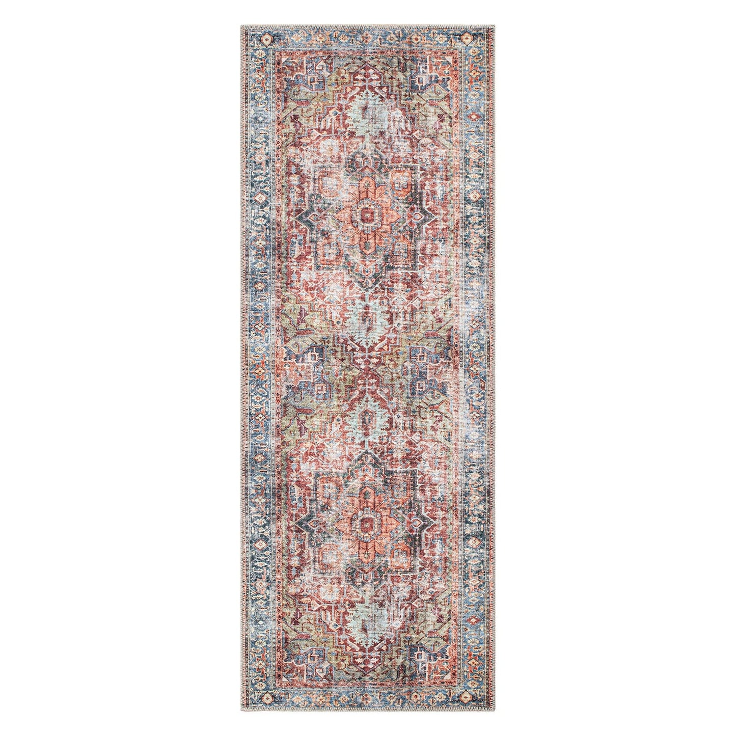 Tapis traditionnel vieilli lavable en machine