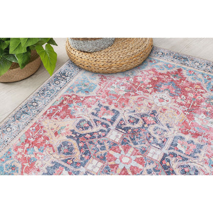 Tapis multi-usages traditionnel vintage vieilli, lavable en machine