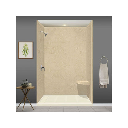 Siège de douche d'angle mural en surface solide Transolid Studio 14 po x 14 po - 14,5 x 14,25 x 3