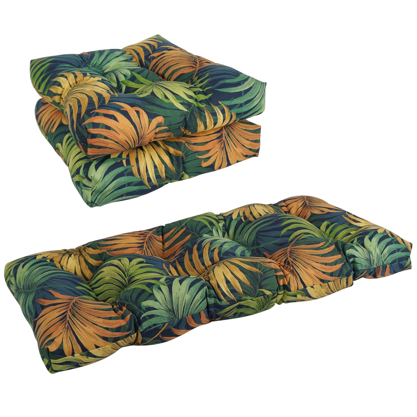 Ensemble de 3 coussins capitonnés pour canapé d'intérieur/extérieur - 19 x 19/19 x 42