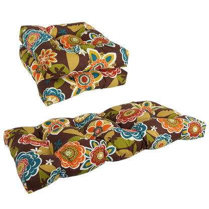 Ensemble de 3 coussins capitonnés pour canapé d'intérieur/extérieur - 19 x 19/19 x 42