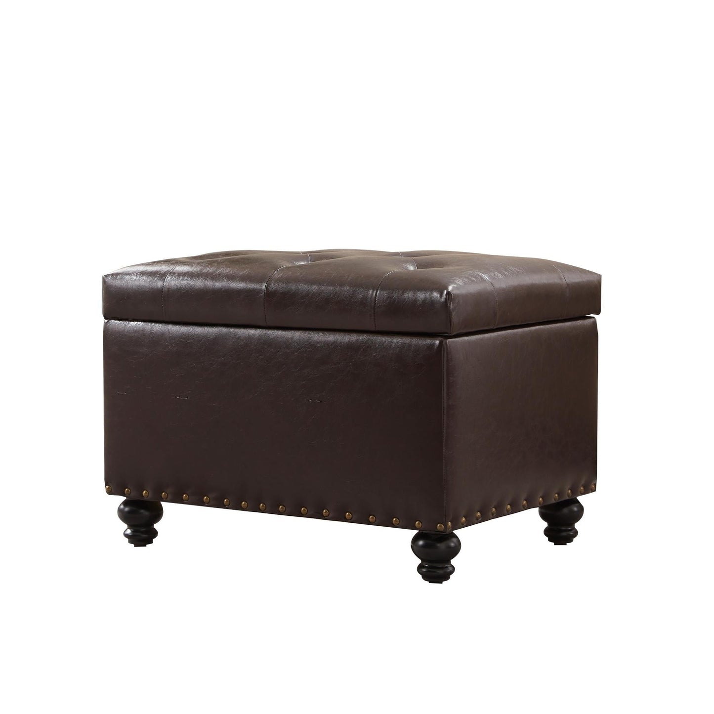 Banc ottoman de rangement capitonné, repose-pieds rectangulaire