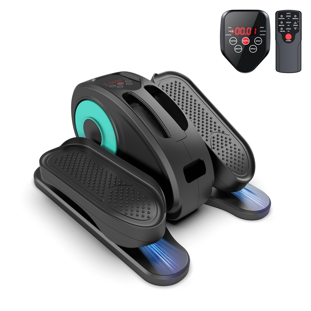 Appareil elliptique de bureau, vélo elliptique avec télécommande, pédalier assis pour seniors, adultes et adolescents