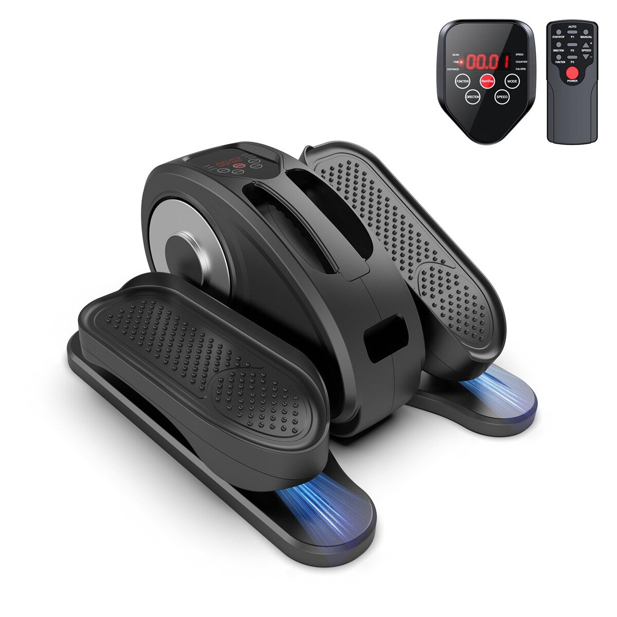 Appareil elliptique de bureau, vélo elliptique avec télécommande, pédalier assis pour seniors, adultes et adolescents