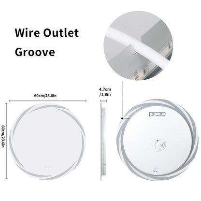 Miroir de salle de bain unique, grand et rétroéclairé à LED, sans scintillement