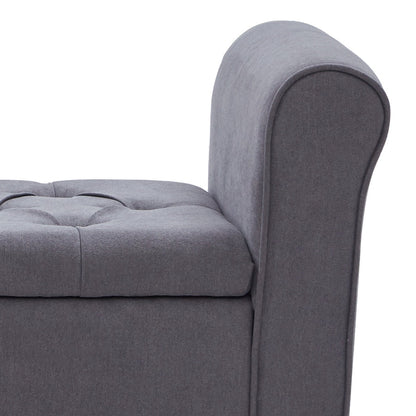 Banc de rangement rembourré, banc d'entrée avec dessus rabattable touffeté, 50,4 pouces