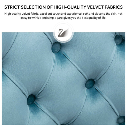 Chaise de salle à manger capitonnée en velours avec pieds en bois massif, lot de 6