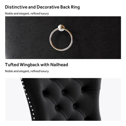 Chaise de salle à manger capitonnée en velours avec pieds en bois massif, lot de 6