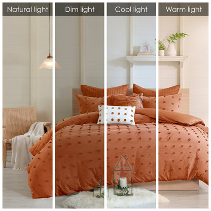 Parure de lit Intelligent Design en coton jacquard maïs avec taies d'oreiller carrées et coussins décoratifs