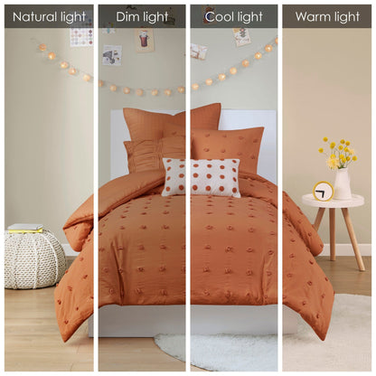 Parure de lit Intelligent Design en coton jacquard maïs avec taies d'oreiller carrées et coussins décoratifs