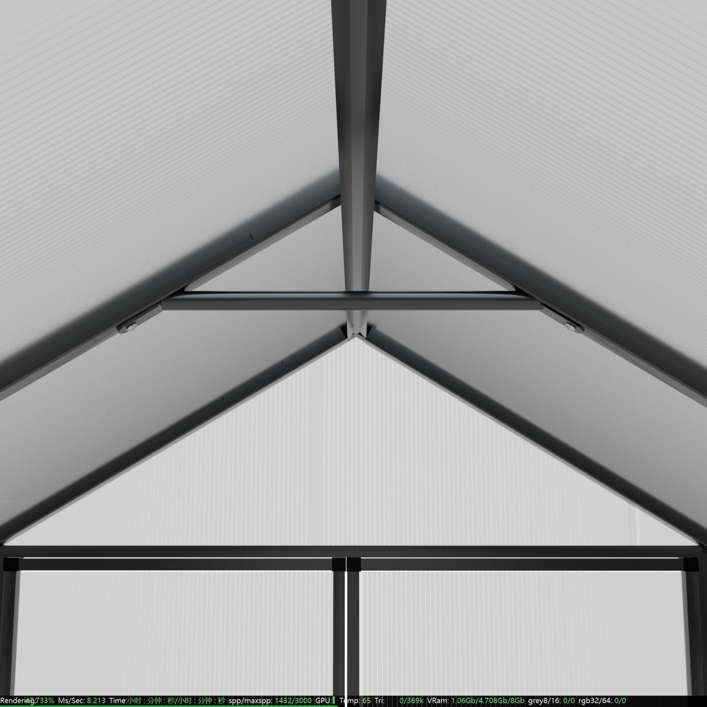 Serre de jardin en aluminium VEIKOUS avec ventilation de toit réglable et porte verrouillable, gris