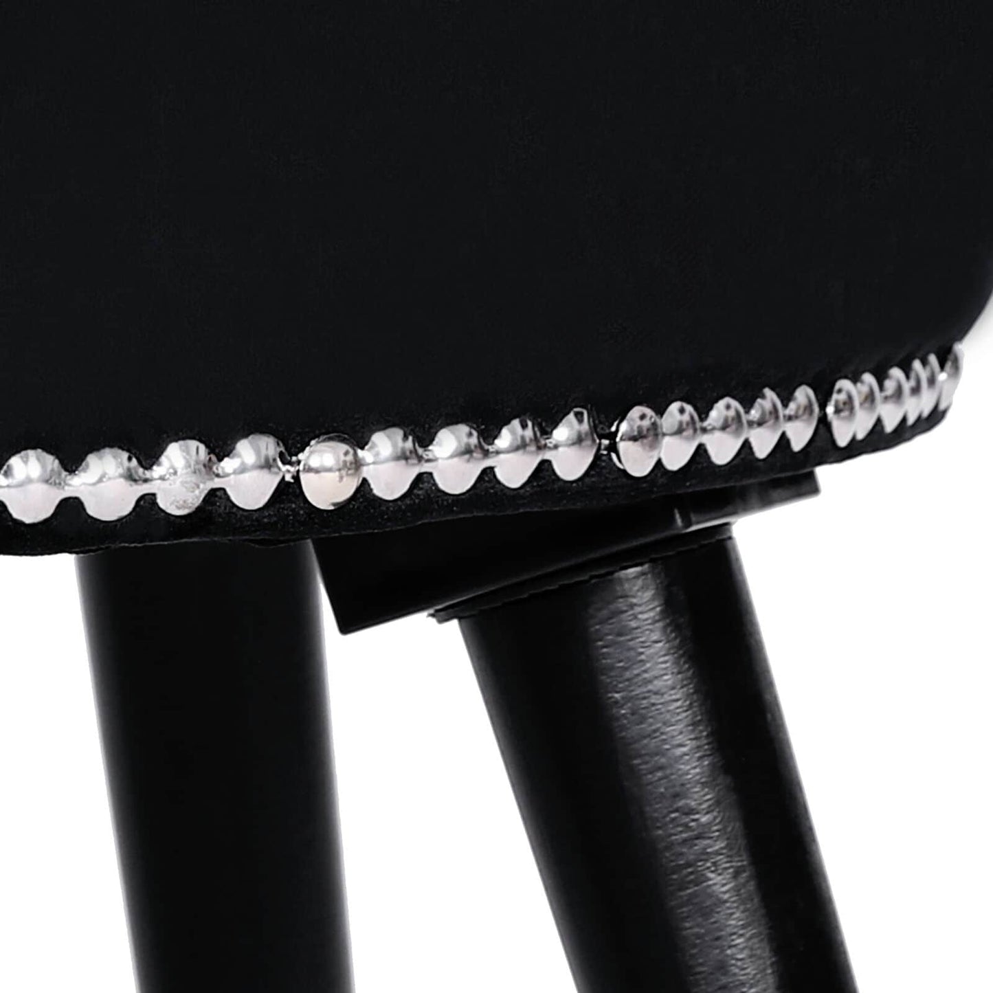 Tabouret de coiffeuse VEIKOUS avec dossier bas et pieds en bois - 17,3 x 15,7 x 25,1