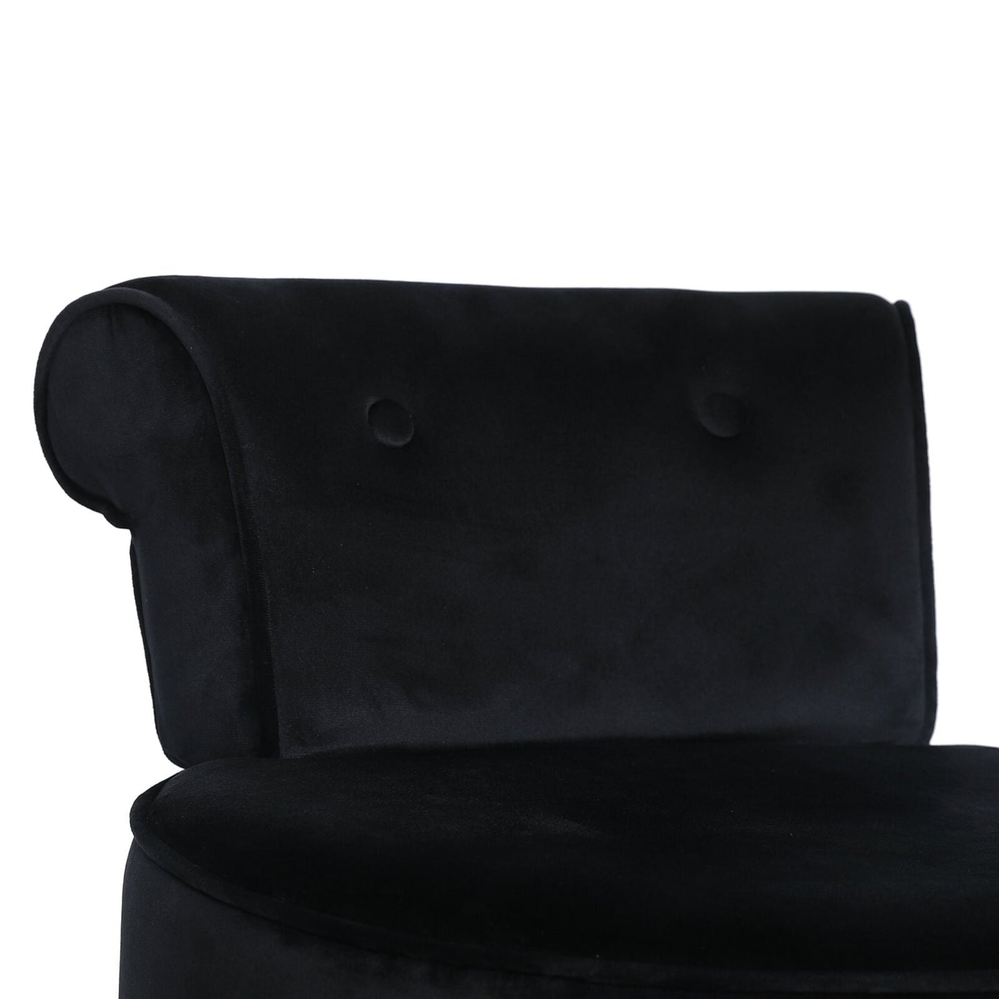 Tabouret de coiffeuse VEIKOUS avec dossier bas et pieds en bois - 17,3 x 15,7 x 25,1